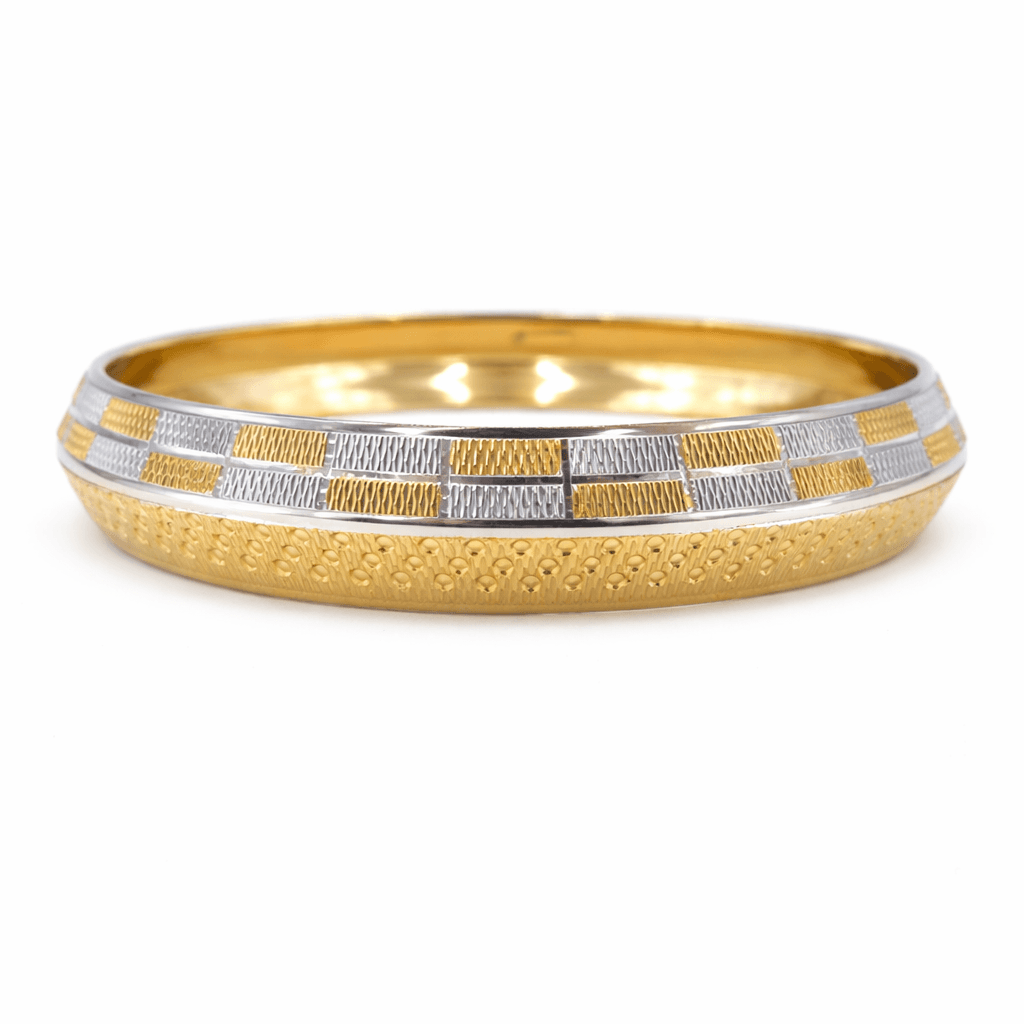 Elegant Two-Tone Designer Kada – Gold & Silver Finish (K16)