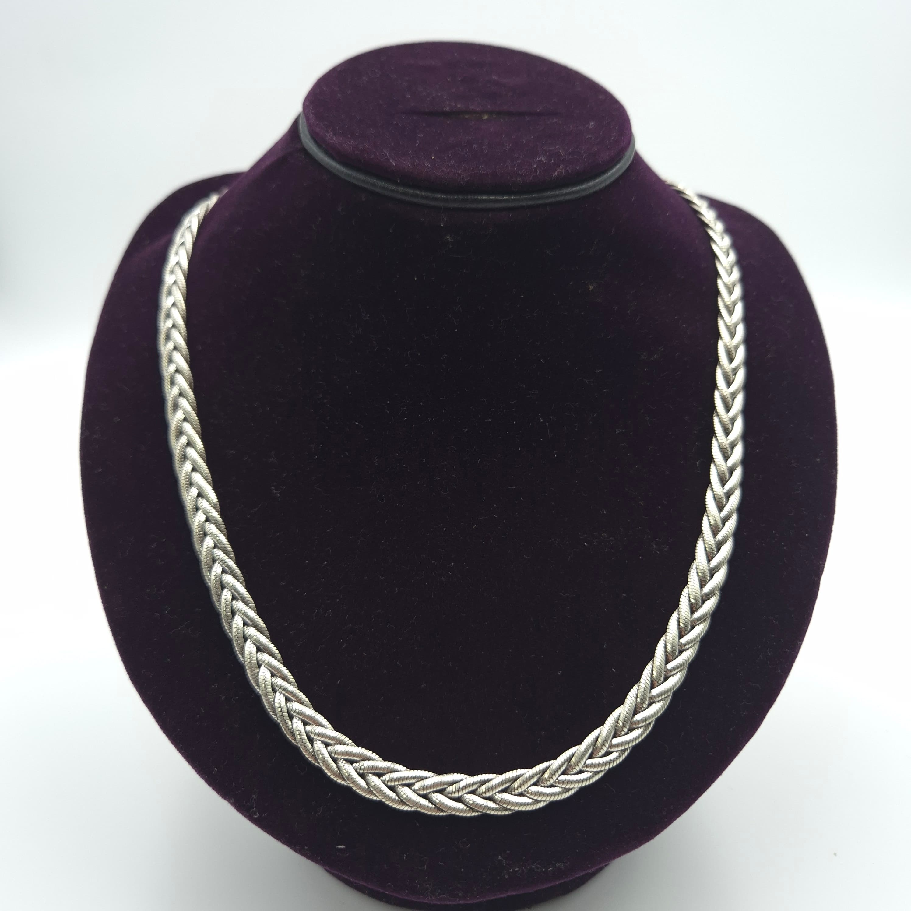 Classic Braided Oxidized Silver Chain (CSG94)