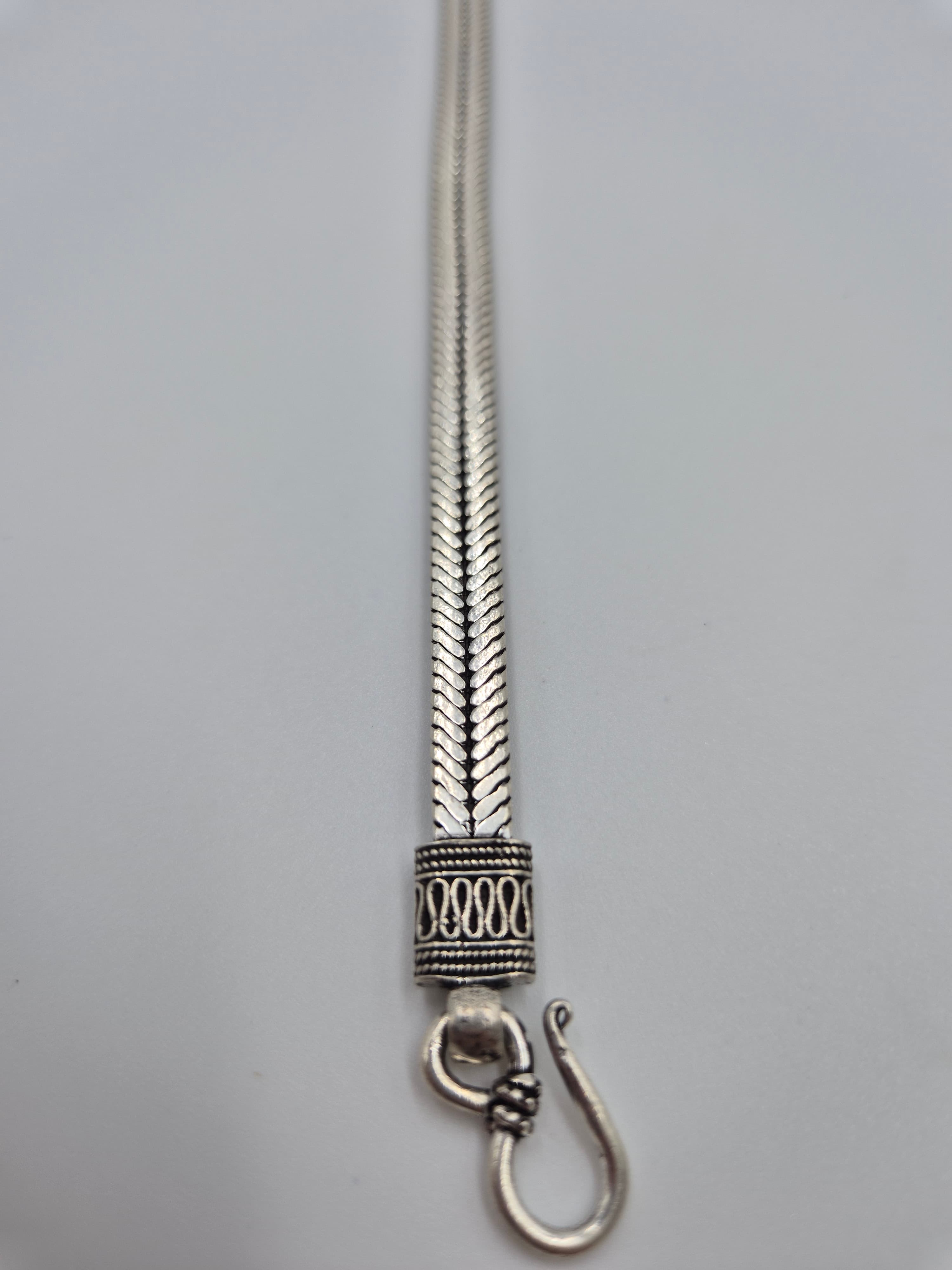 Classic Herringbone Sterling Silver Chain with Hook Clasp (CSA13)